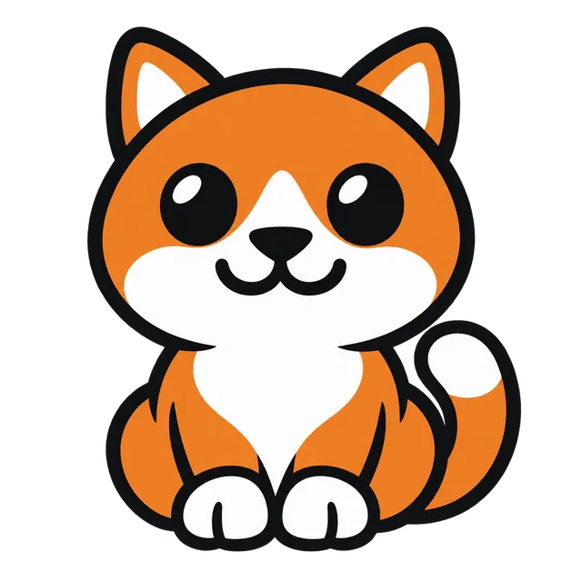 Original orange-and-white cat illustration ready to turn into a handmade pattern